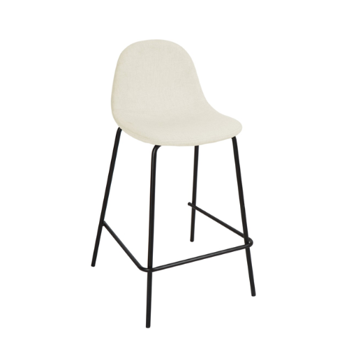 Banqueta bistrô revestida em tecido linho