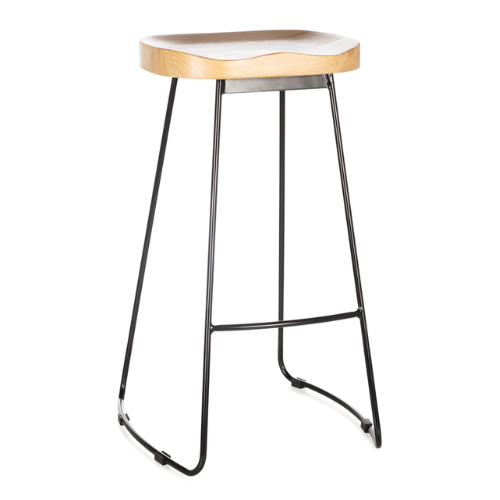 Banqueta alta assento de madeira