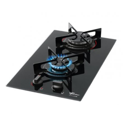 Fogão Cooktop Fischer 2Q Fit Line Gás Mesa Vidro