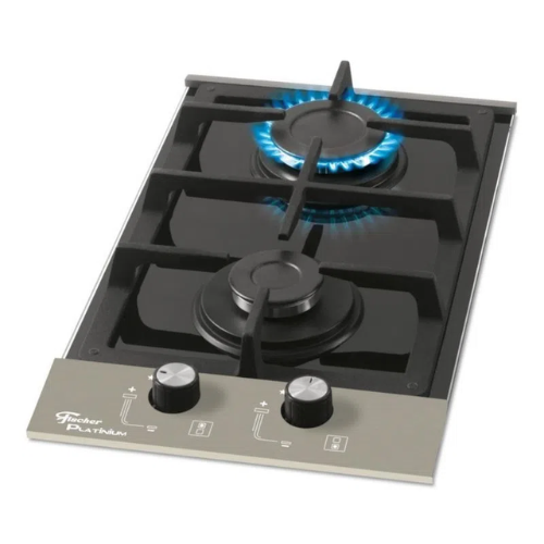 Fogão Cooktop Fischer 2Q Platinium Gás Mesa Vidro
